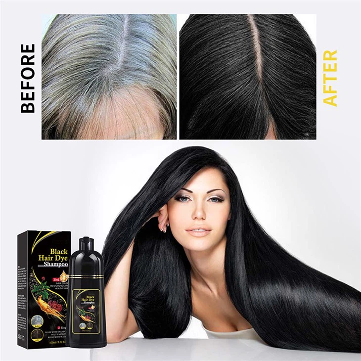 Natural Herbal Black Hair Dye Shampoo