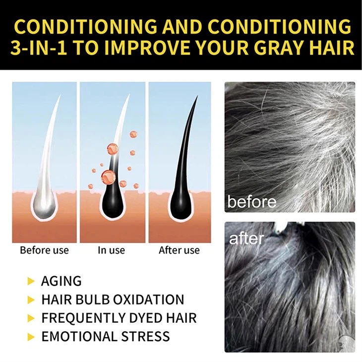 Natural Herbal Black Hair Dye Shampoo