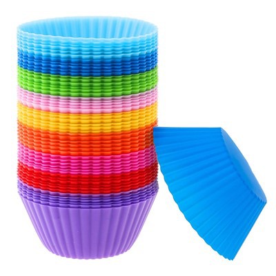 Forros de cupcake de silicone coloridos para assar xícaras