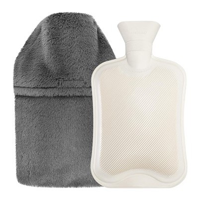 Capa de saco de água quente de pele sintética quente à mão 2l