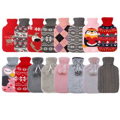 Garrafas de água quente com capa de malha