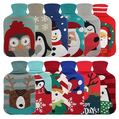 Capas de malha de Natal personalizadas para sacos de água quente