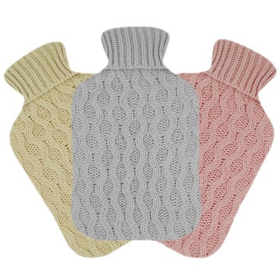 Capa de malha colorida para saco de água quente de borracha